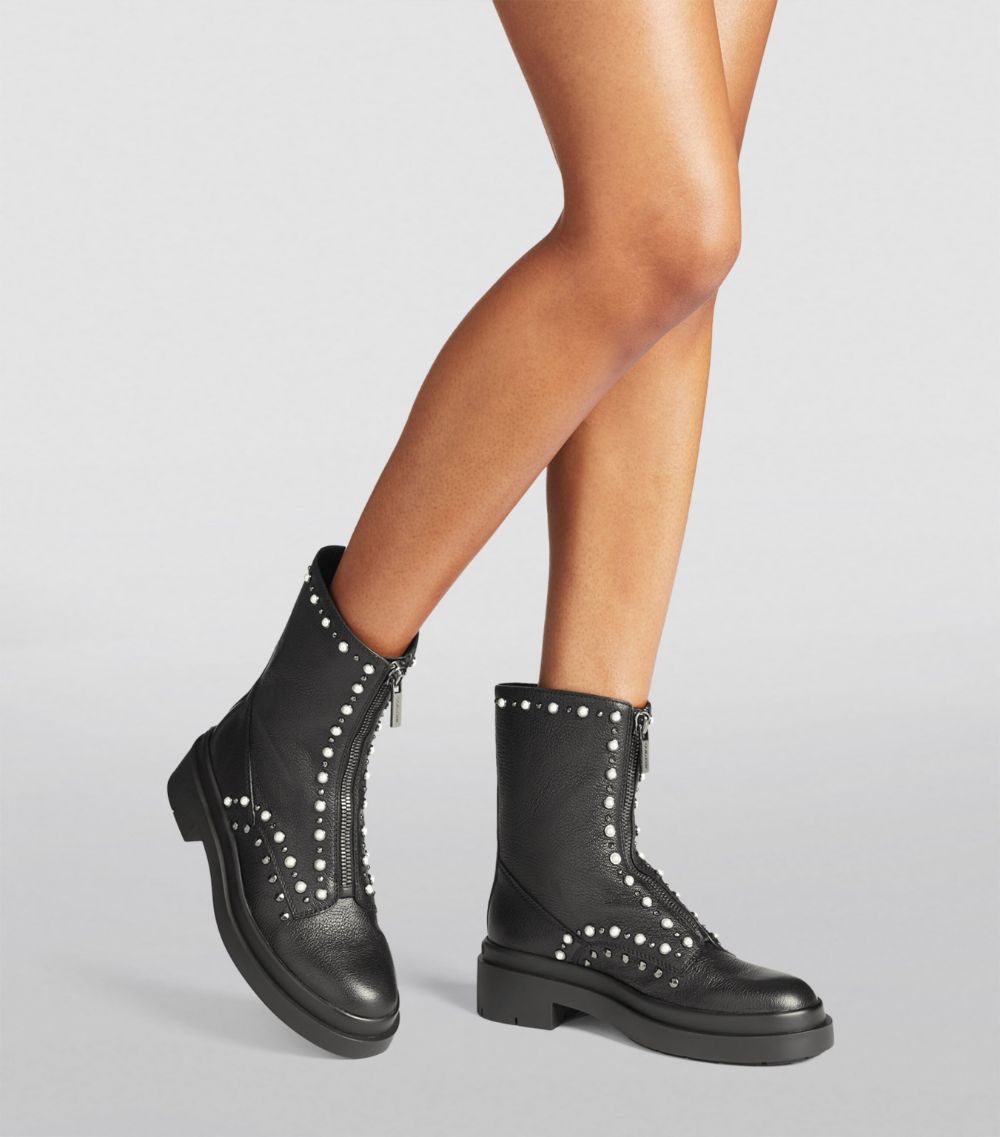 Jimmy Choo Jimmy Choo Nola Leather Embellished Ankle Boots