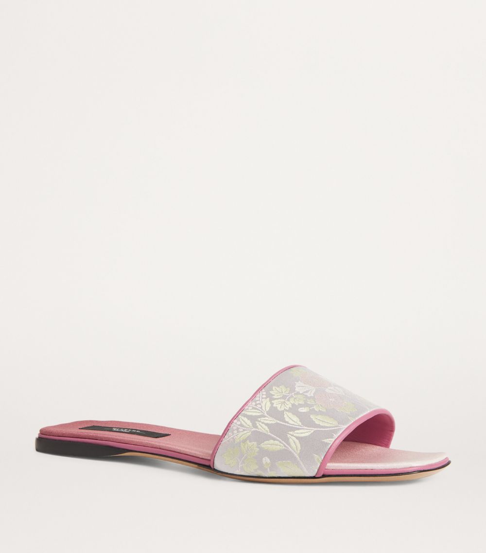 Weekend Max Mara Weekend Max Mara Silk-Satin Floral Slides