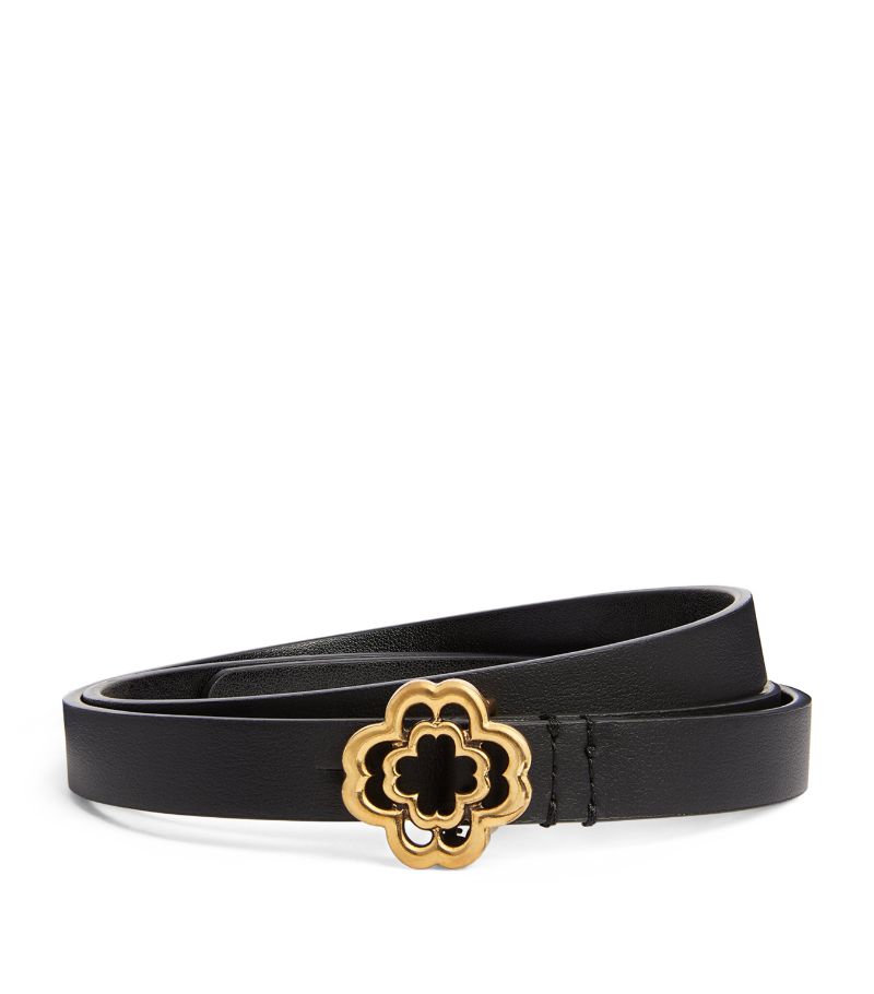  Maje Leather Logo Thin Belt