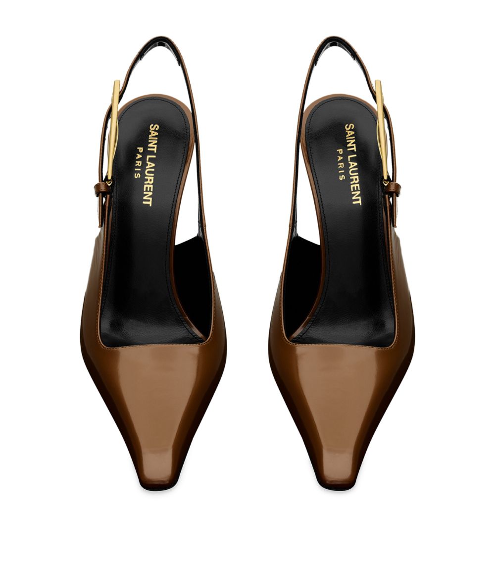 Saint Laurent Saint Laurent Leather Lee Slingback Pumps 110