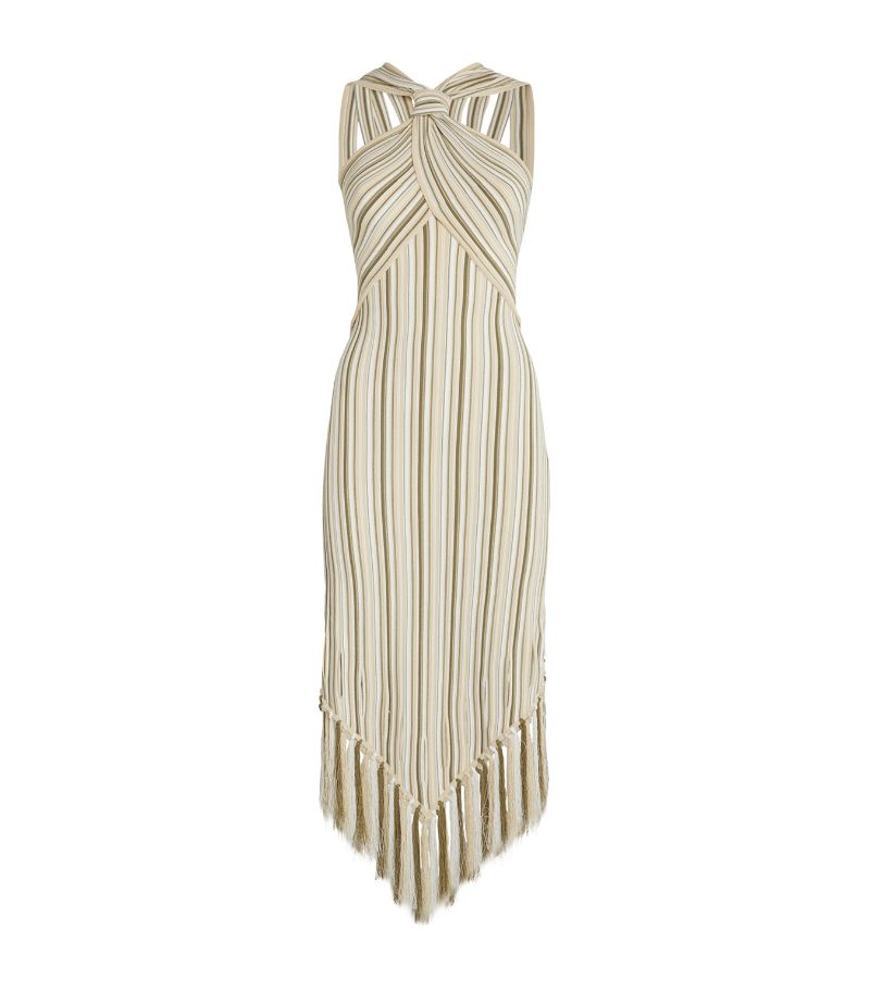 Cult Gaia Cult Gaia Fringed Alica Midi Dress