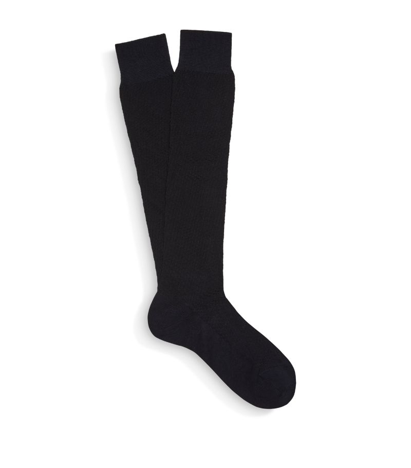 zegna Zegna Cotton-Blend Textured Socks