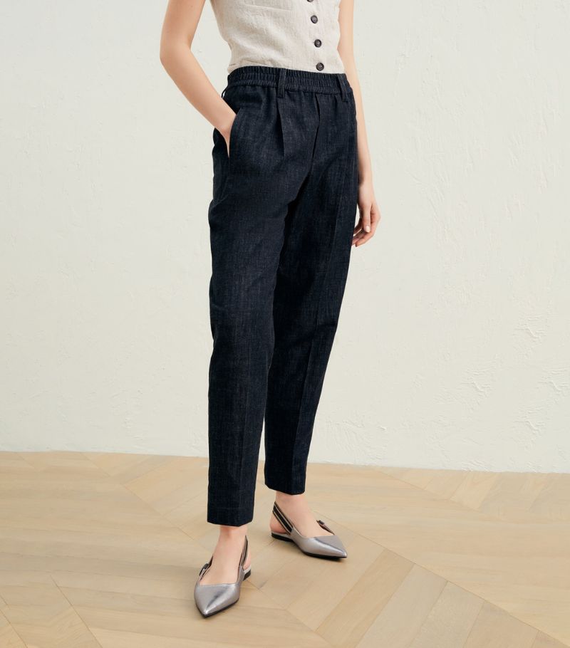 Brunello Cucinelli Brunello Cucinelli Denim Pleated Trousers