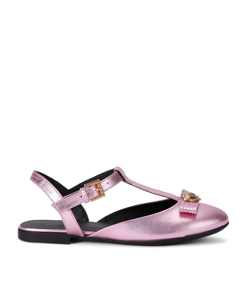 Young Versace Versace Kids Metallic Leather Ballet Flats