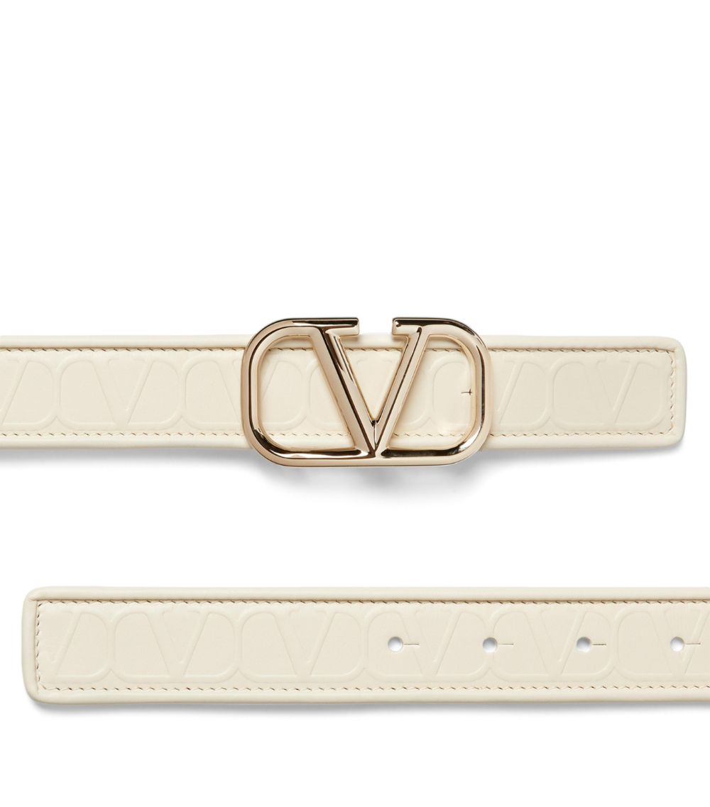 VALENTINO GARAVANI Valentino Garavani Logo Signature Leather Belt