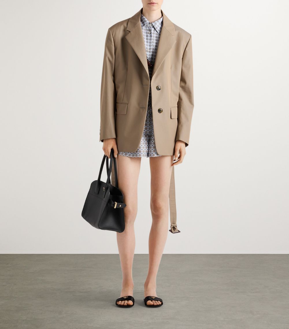 Prada Prada Cotton Twill Belted Blazer