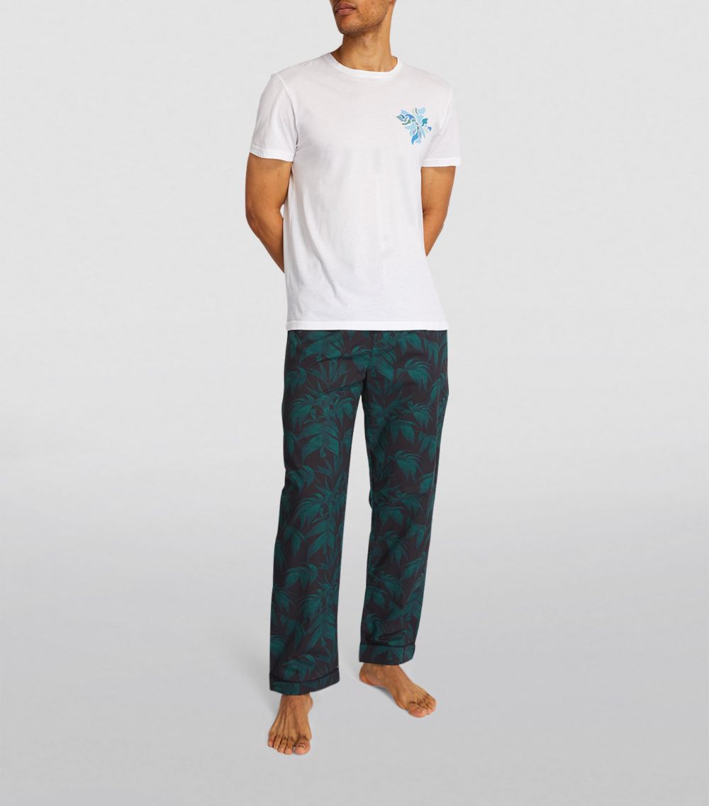 Desmond & Dempsey Desmond & Dempsey Byron Palm Print Pyjama Bottoms