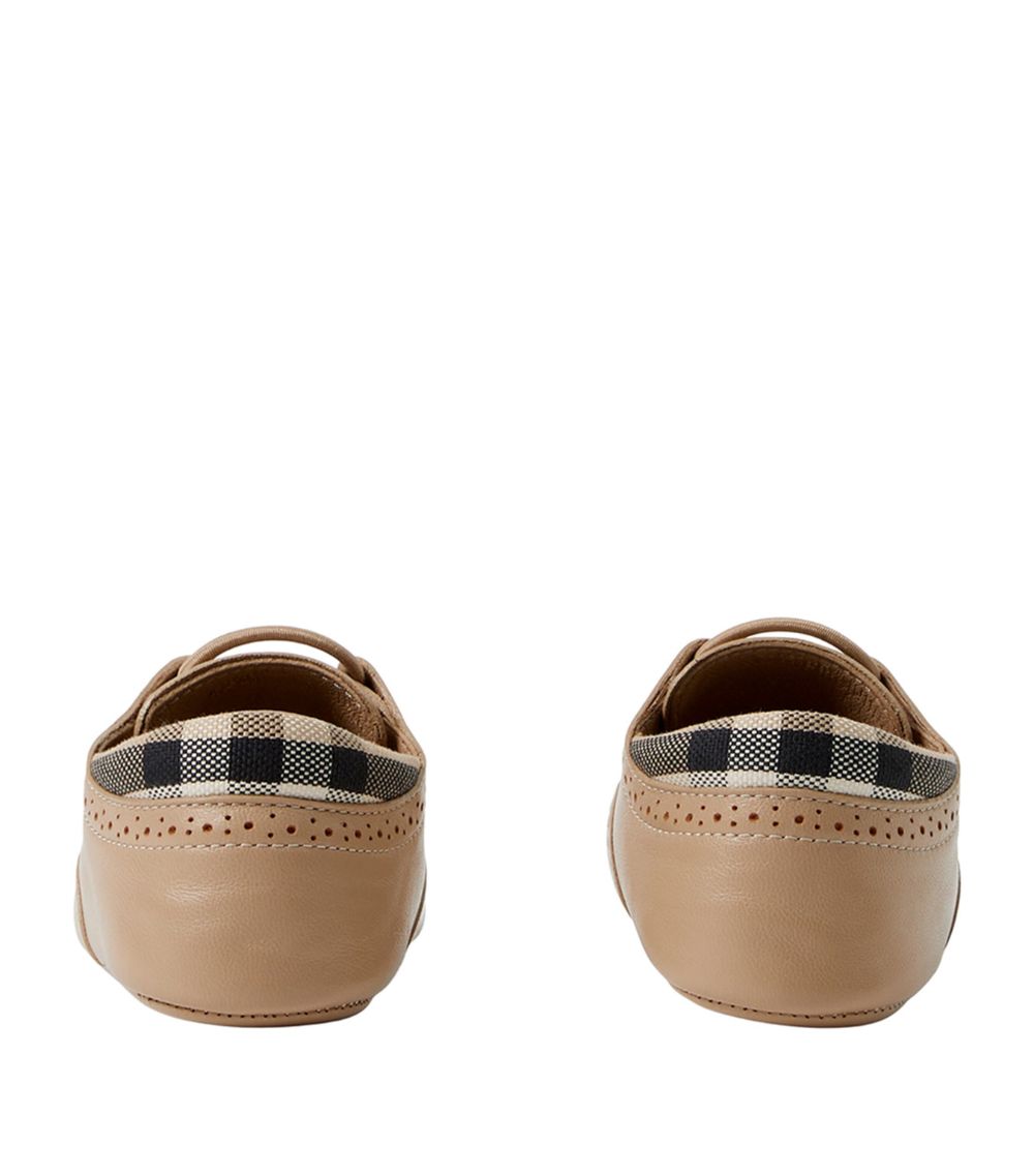 Burberry Burberry Kids Leather Check Print Crib Shoes