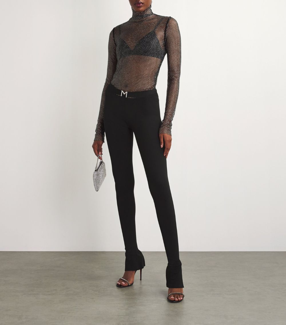 Mugler Mugler Jersey High-Rise Kickflare Trousers