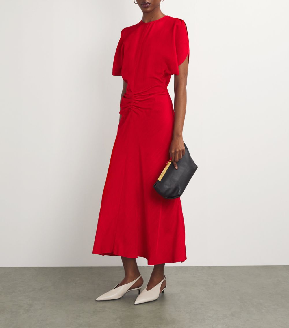 Victoria Beckham Victoria Beckham Gathered-Waist Midi Dress