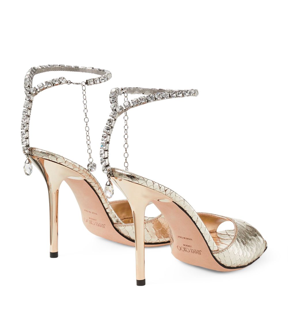 Jimmy Choo Jimmy Choo Saeda 100 Metallic Leather Sandals