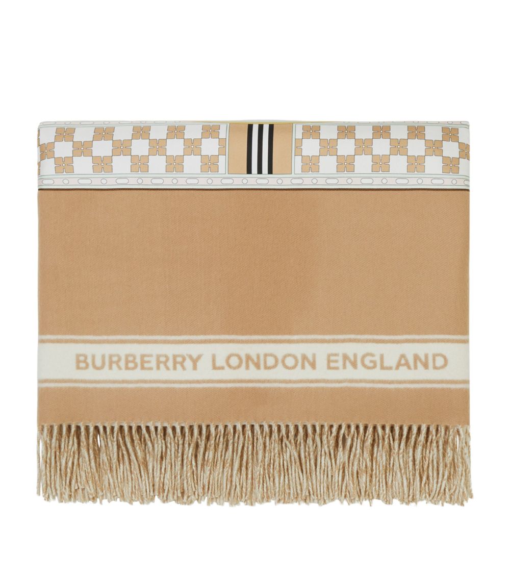 Burberry Burberry Cashmere Wool Clock Print Blanket