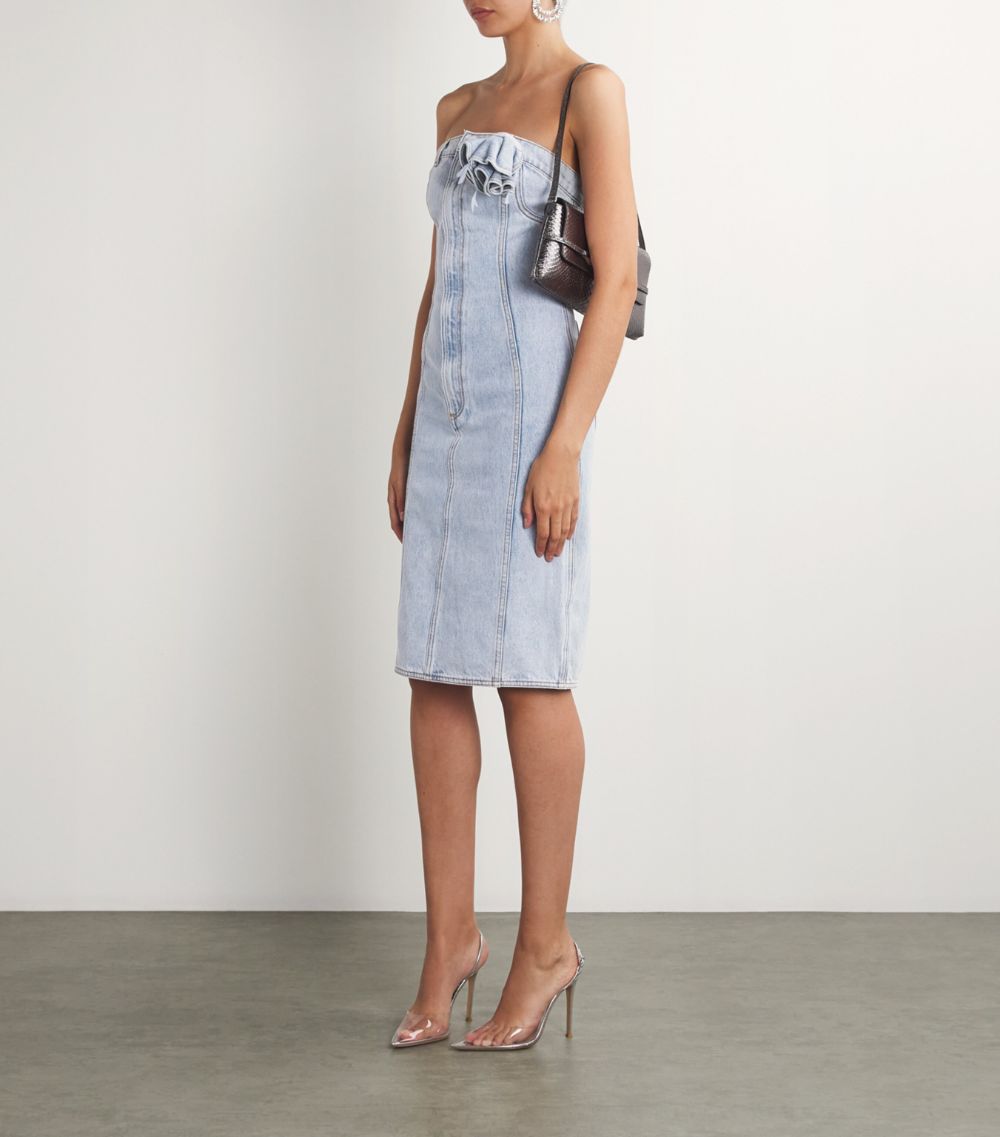  Area Nyc Flower Corsage Midi Dress