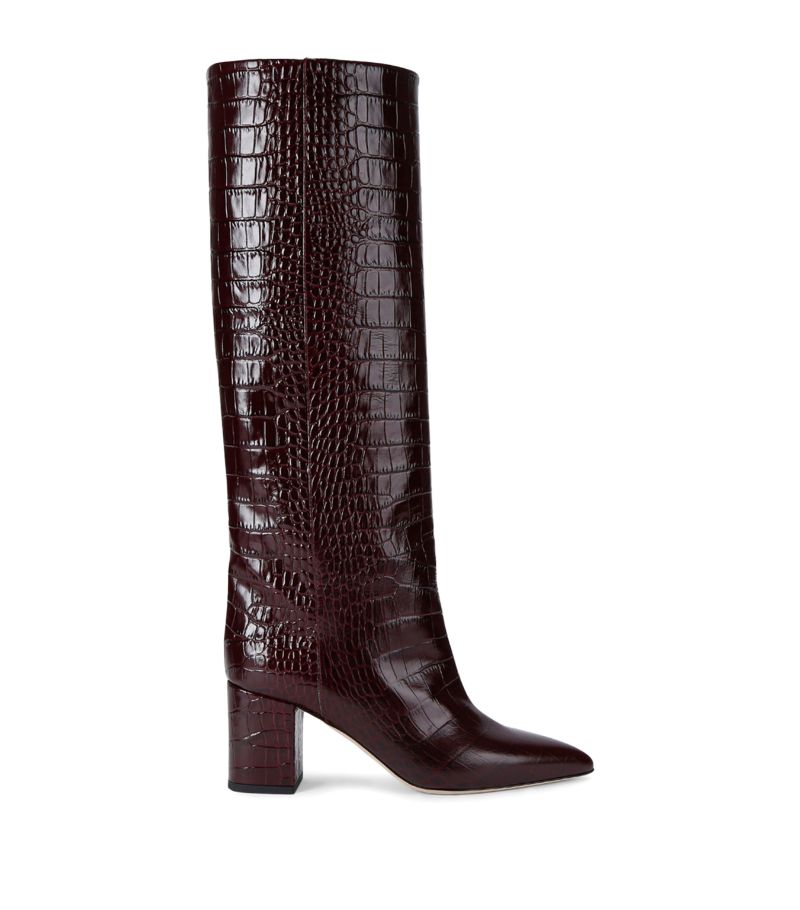 PARIS TEXAS Paris Texas Croc-Embossed Leather Anja Knee-High Boots 70