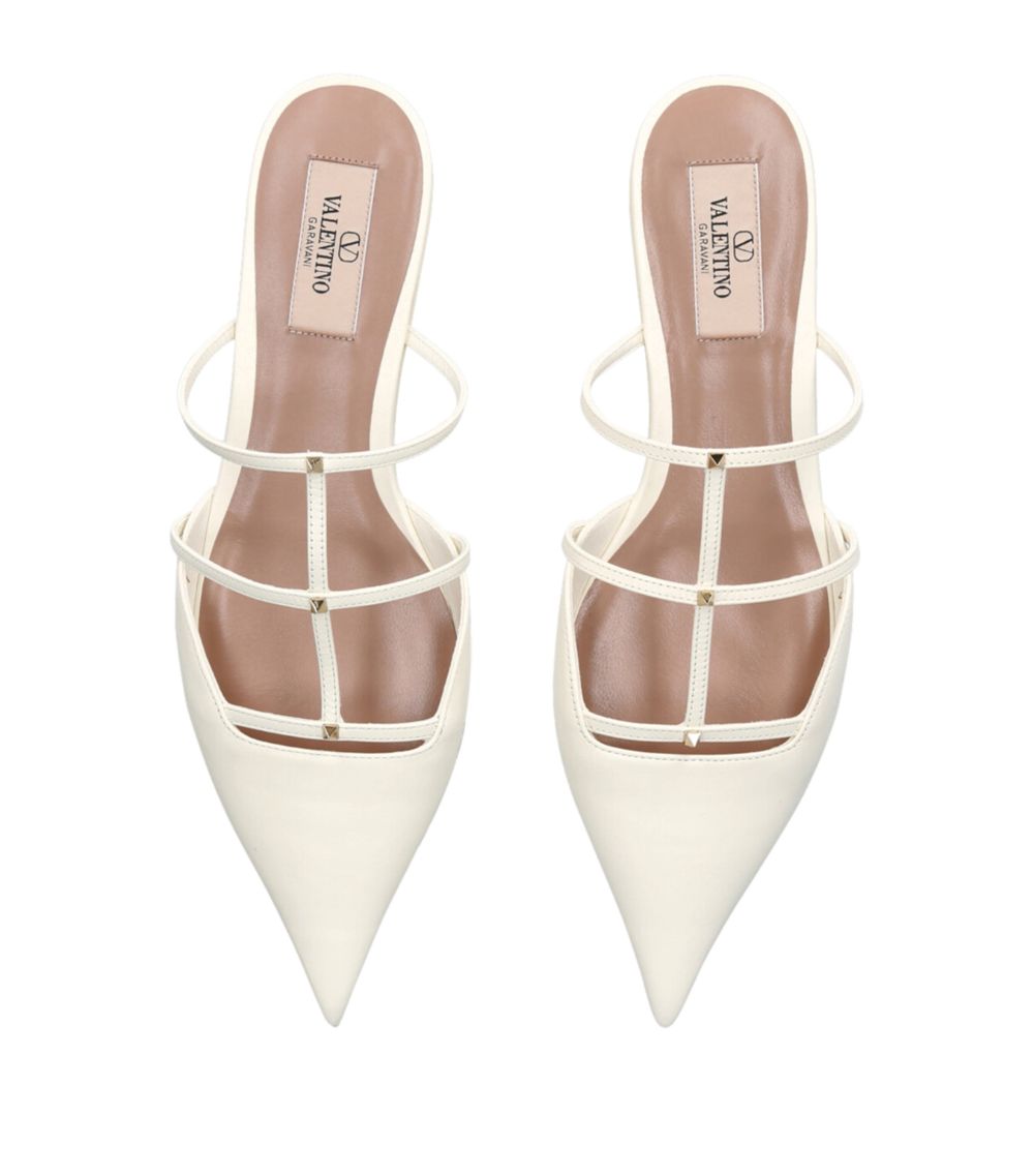 VALENTINO GARAVANI Valentino Garavani Leather Rockstud Wisp Cage Mules 20