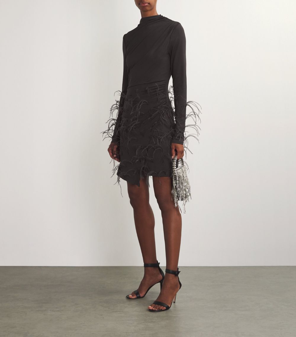 Lapointe Lapointe Feathered Mini Dress