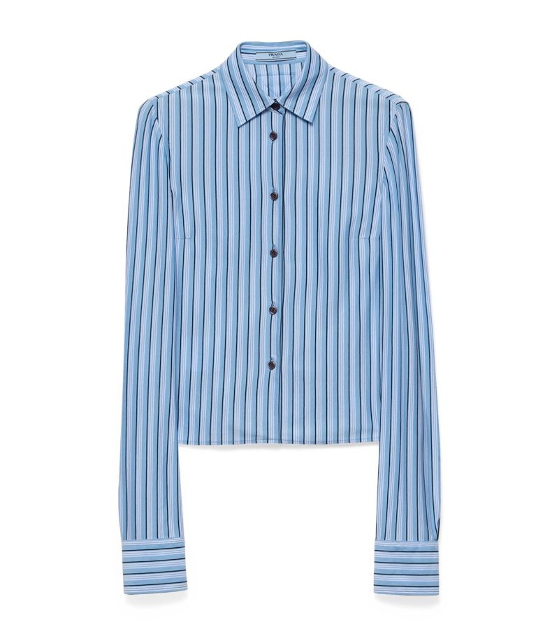 Prada Prada Cotton Piqué Striped Shirt