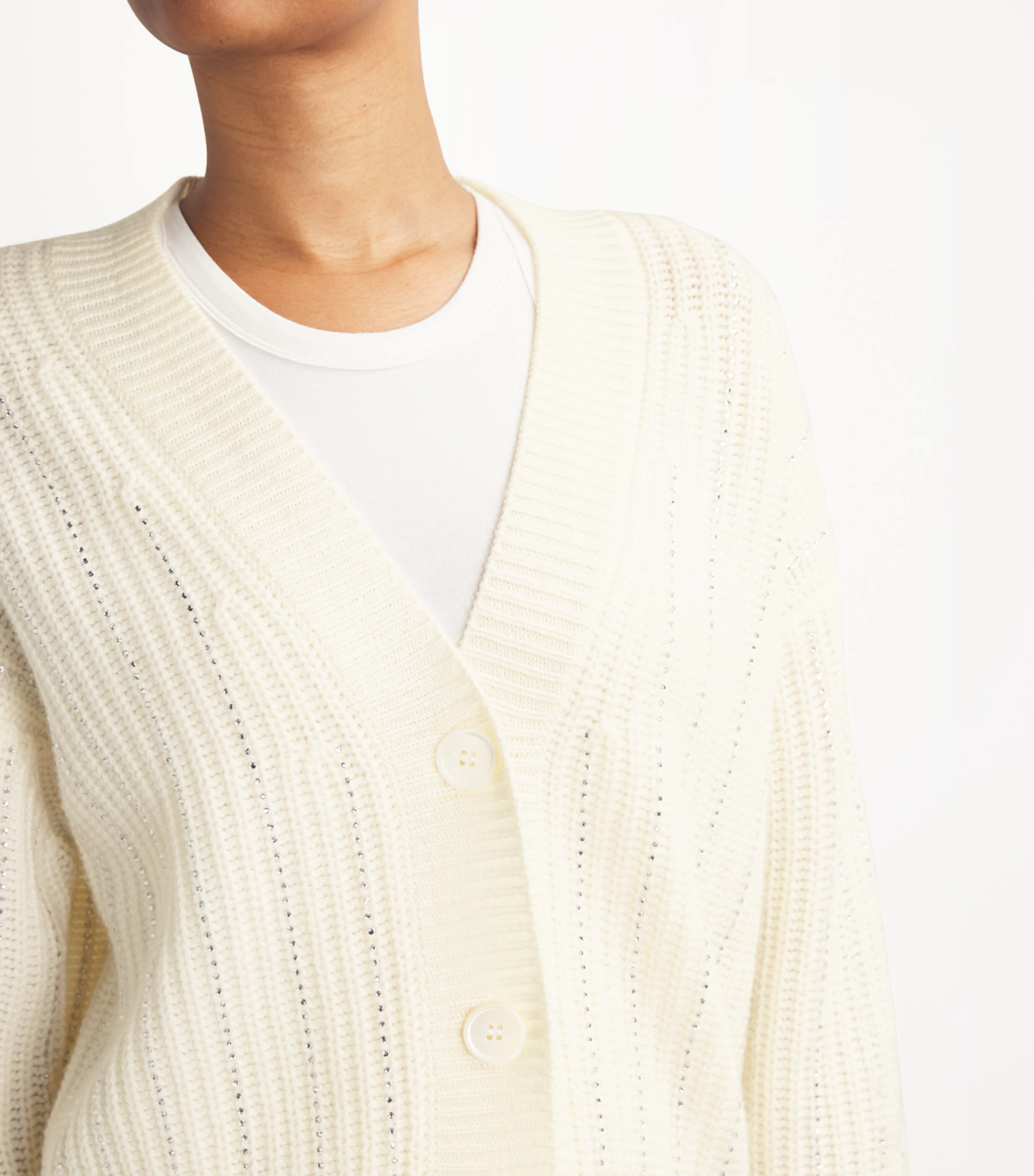 Allude Allude Virgin Wool-Cashmere Embellished Cardigan