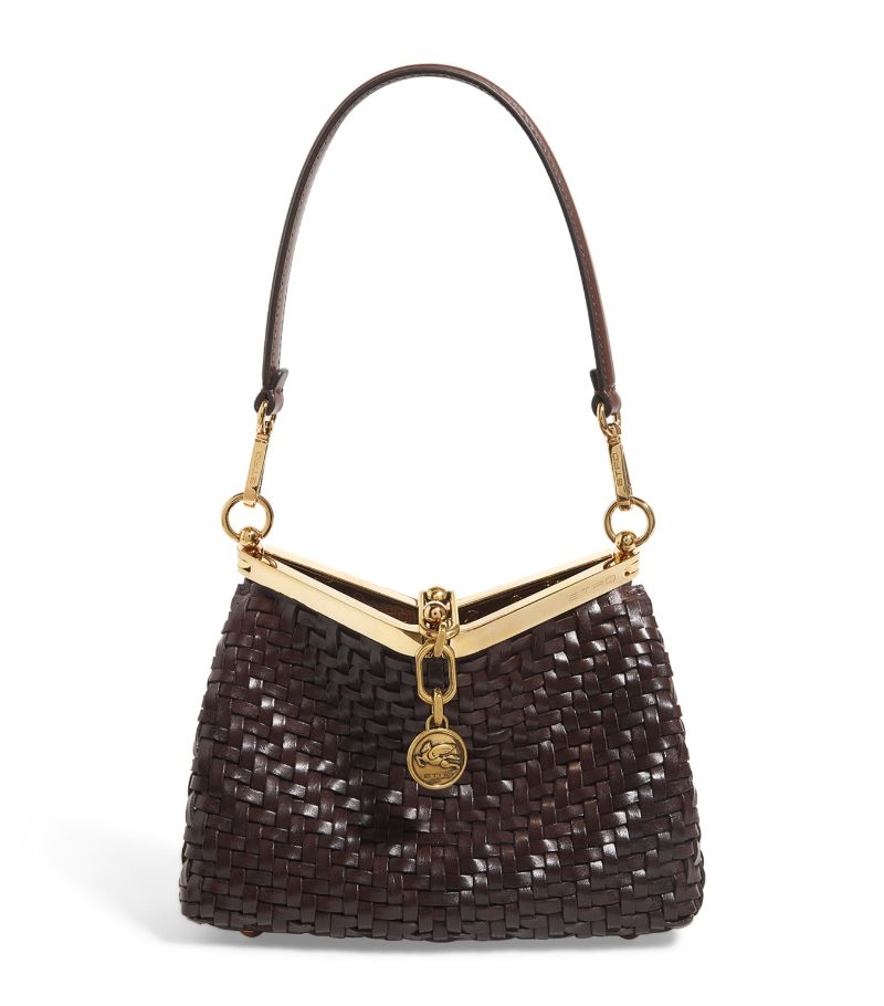 Etro Etro Small Woven Leather Vela Shoulder Bag