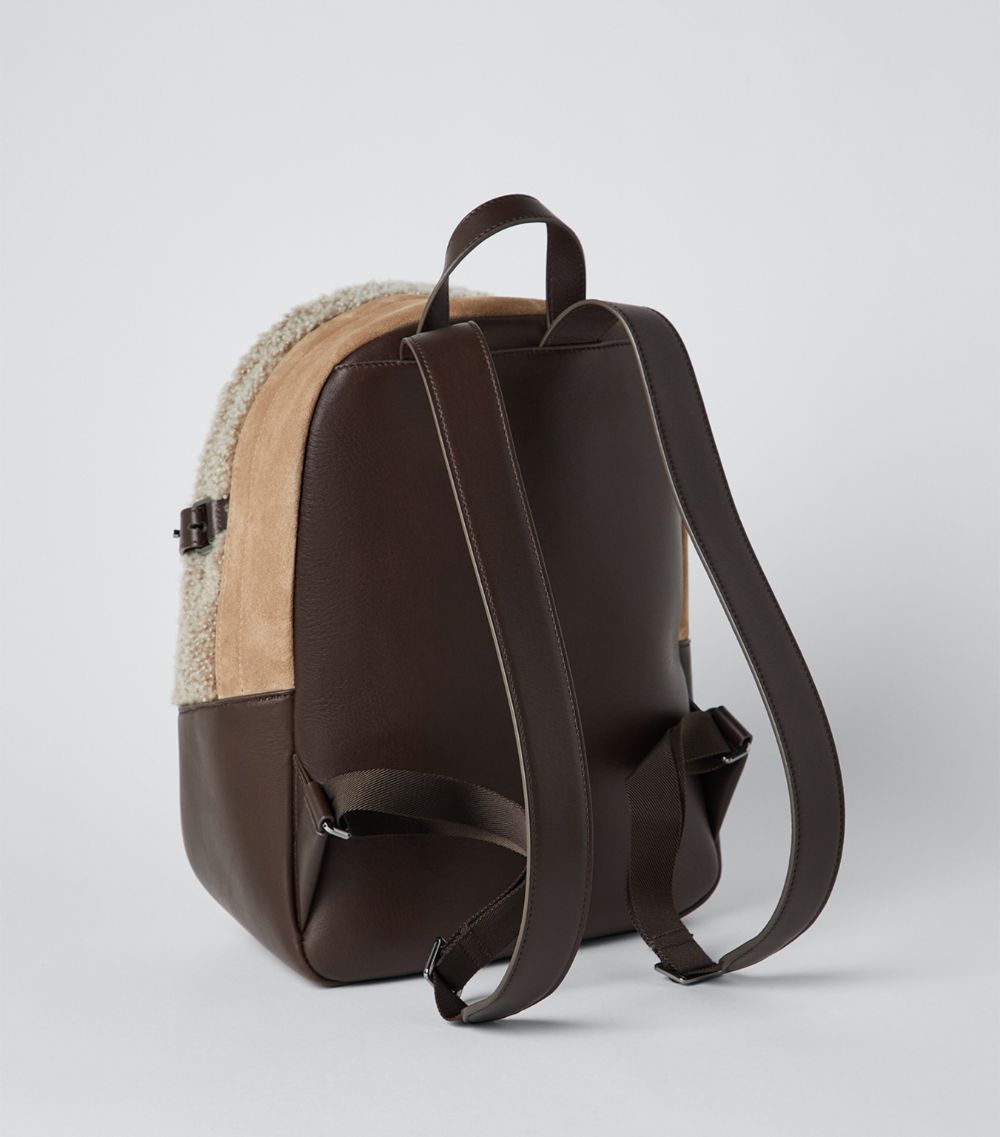 Brunello Cucinelli Brunello Cucinelli Curly Shearling And Leather Backpack