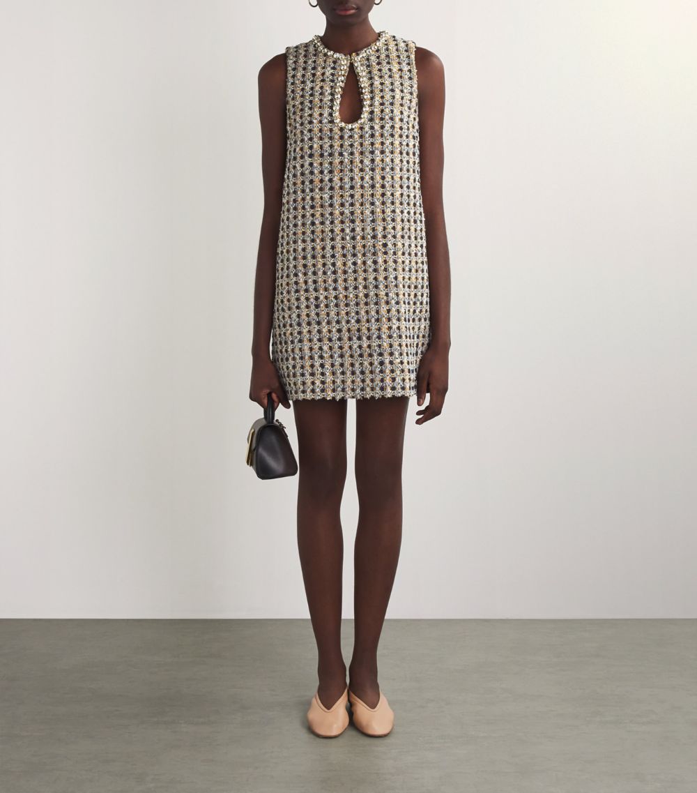  Sandro Tweed Embellished Mini Dress