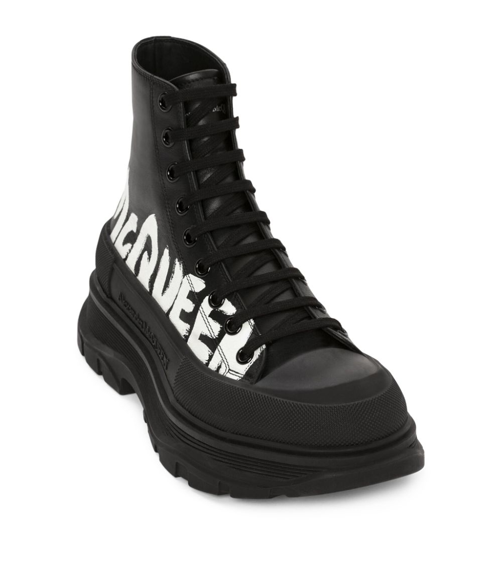 Alexander McQueen Alexander Mcqueen Tread Slick Leather Low-Top Sneakers