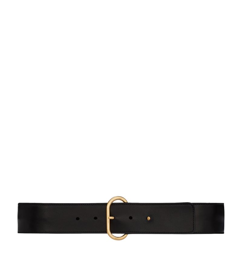 Saint Laurent Saint Laurent Leather Oval-Buckle Belt