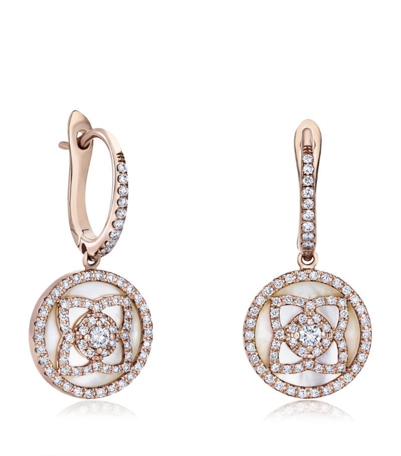 De Beers Jewellers De Beers Jewellers Rose Gold And Diamond Enchanted Lotus Drop Earrings