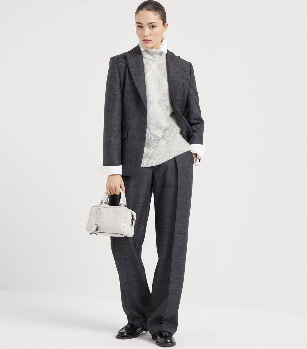 Brunello Cucinelli Brunello Cucinelli Wool Straight Tailored Trousers