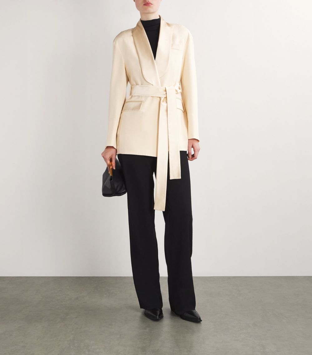 Max Mara Max Mara Silk Crepe Longline Blazer