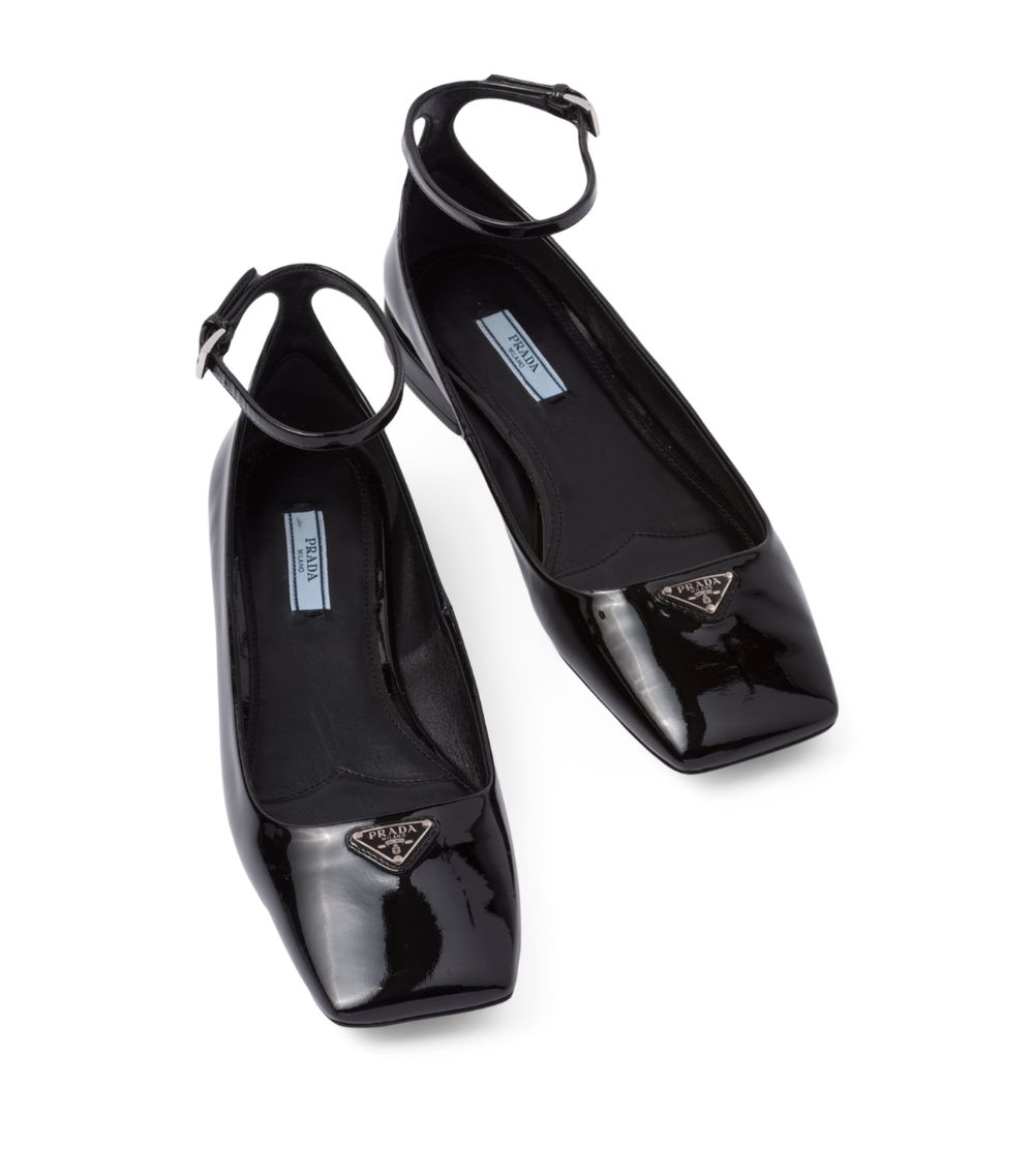 Prada Prada Patent Leather Triangle Flats