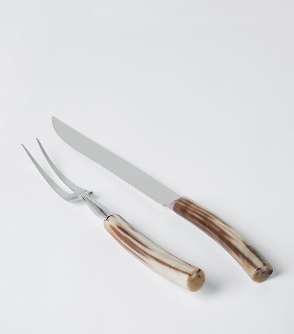 Brunello Cucinelli Brunello Cucinelli Buffalo Horn and Steel Carving Set