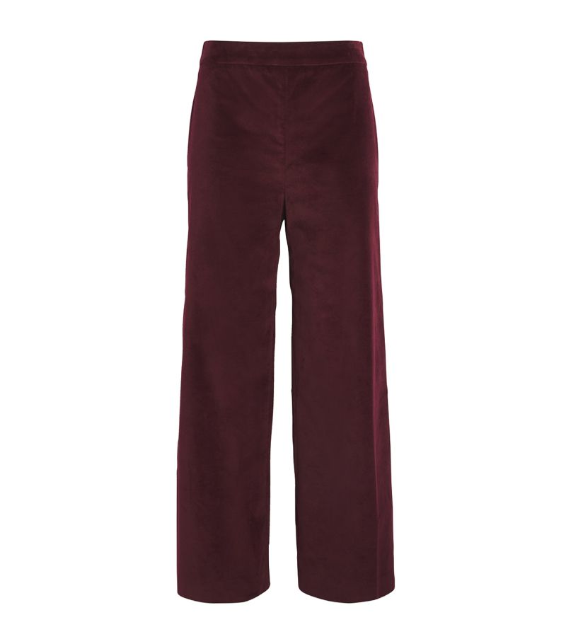 Frame Frame Cropped Velvet Wide-Leg Trousers