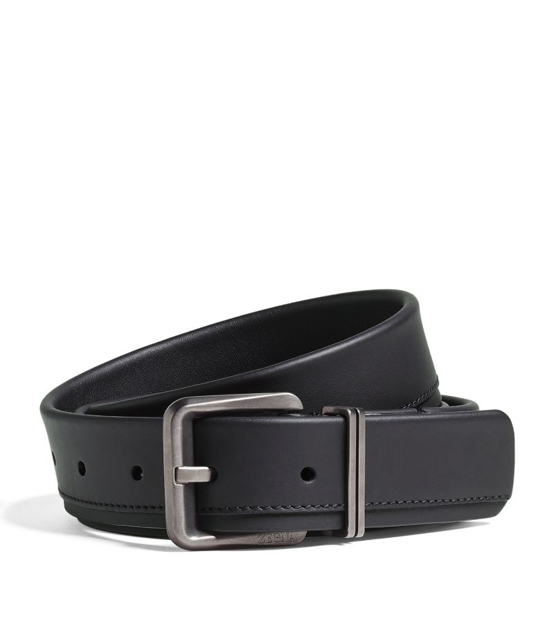 zegna Zegna Leather Square-Buckle Belt