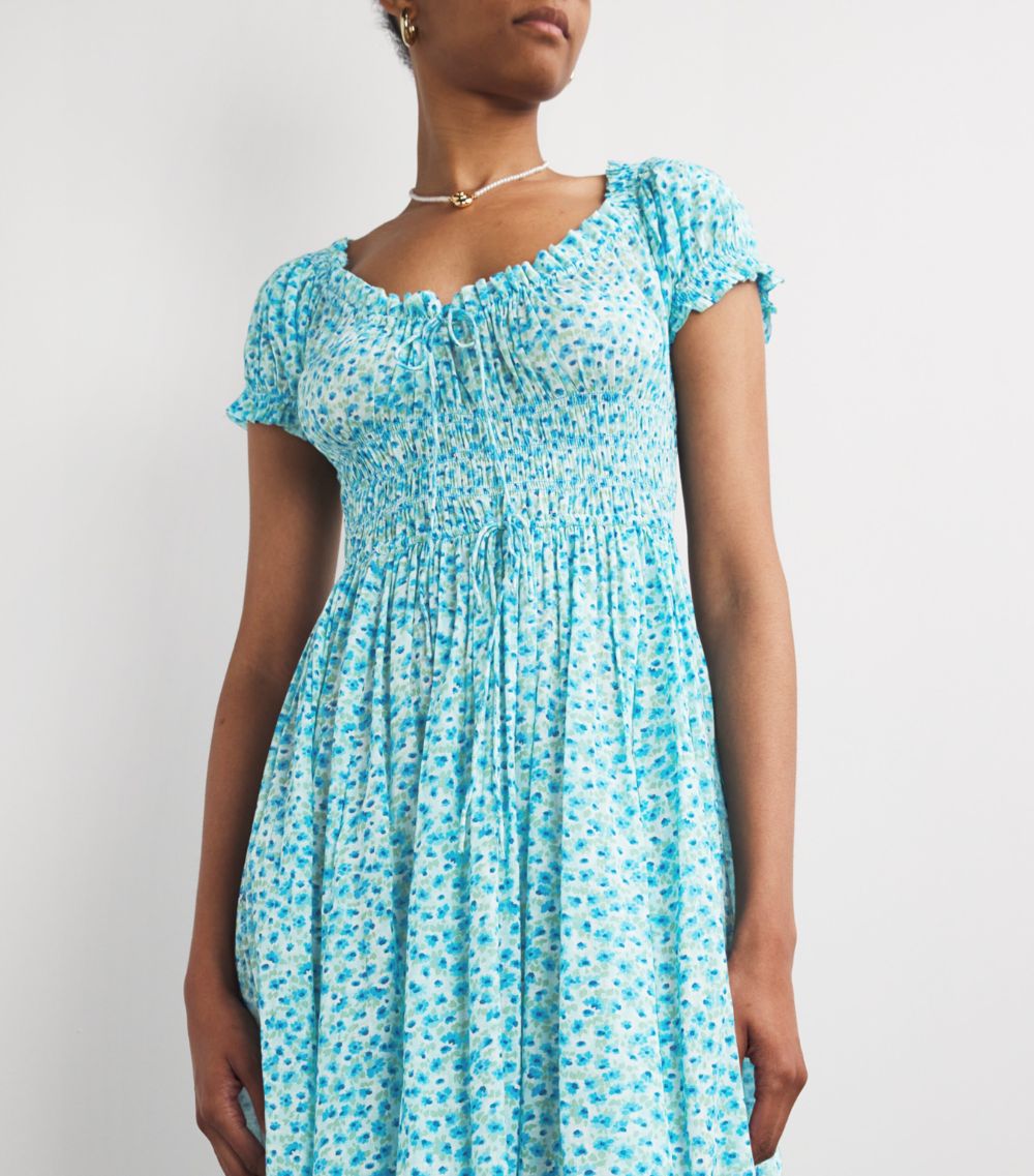 Dôen Dôen Bleu Daisy Fields Print Ashlynn Dress