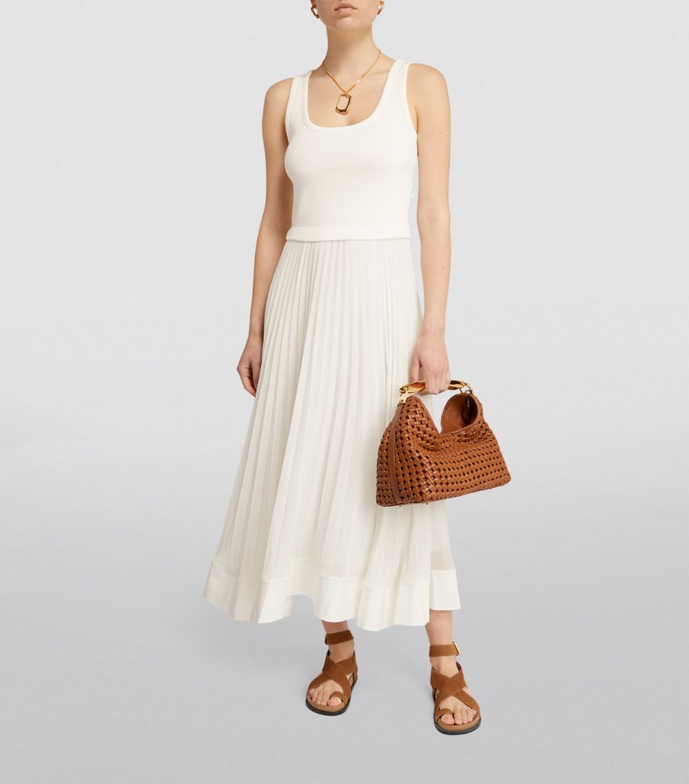  Claudie Pierlot Stretch-Cotton Pleated Maxi Dress