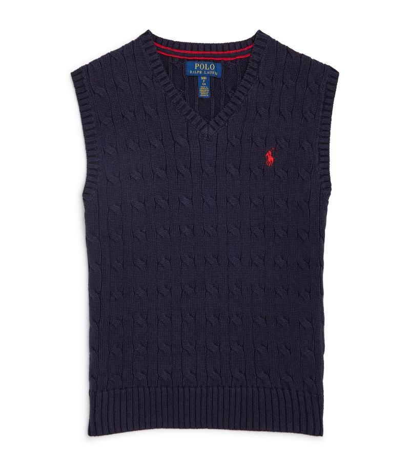 Ralph Lauren Kids Ralph Lauren Kids Cotton Cable-Knit Sweater Vest (6-14 Years)