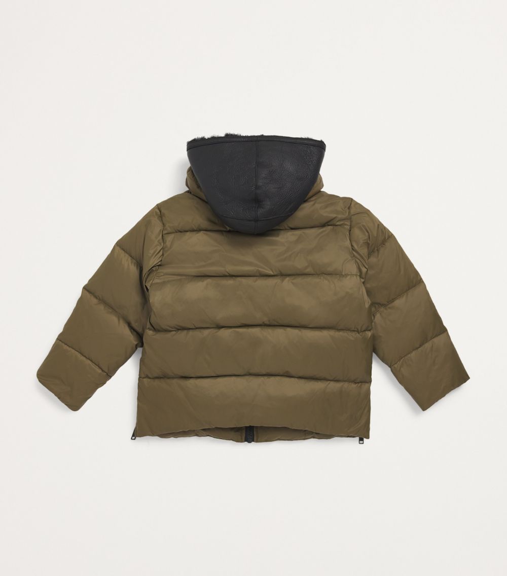 Yves Salomon Enfant Yves Salomon Enfant Lambskin-Insert Down Puffer Jacket (4-14 Years)