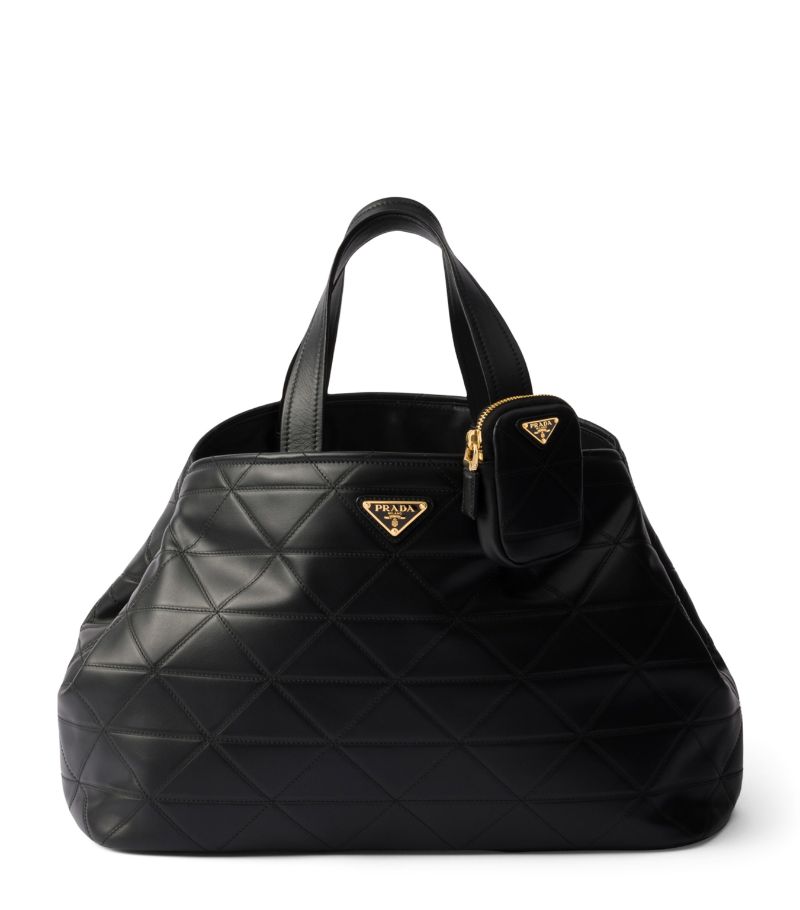 Prada Prada Large Leather Quilted Tote Bag