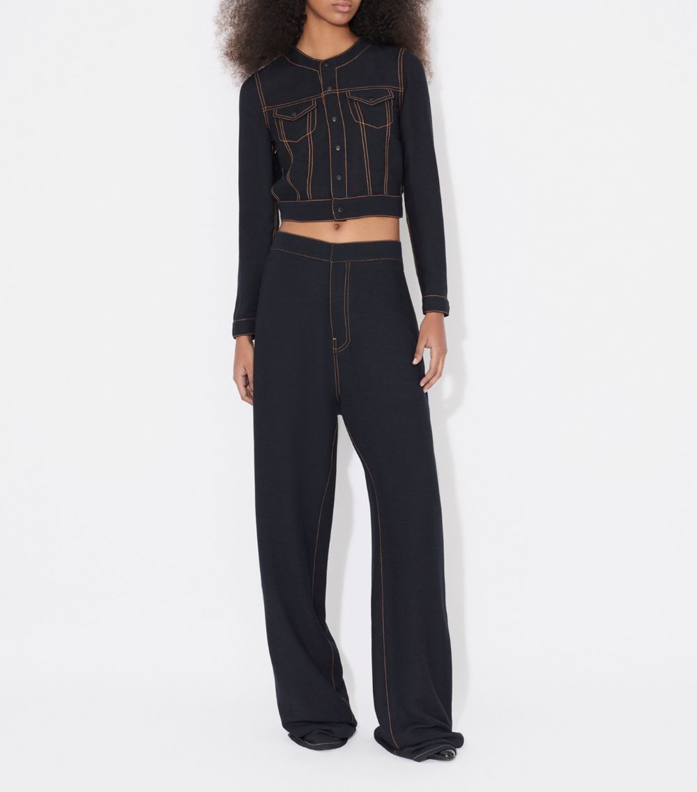 Alaïa Alaïa Wool-Blend Wide-Leg Trousers