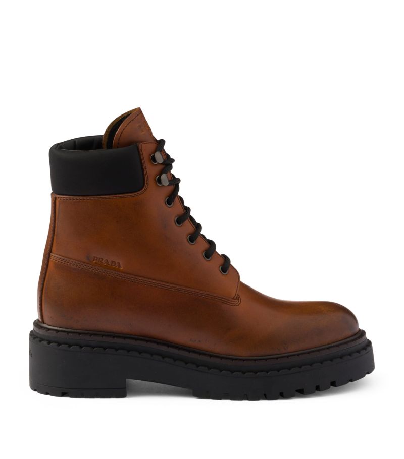 Prada Prada Leather Re-Nylon-Trim Boots