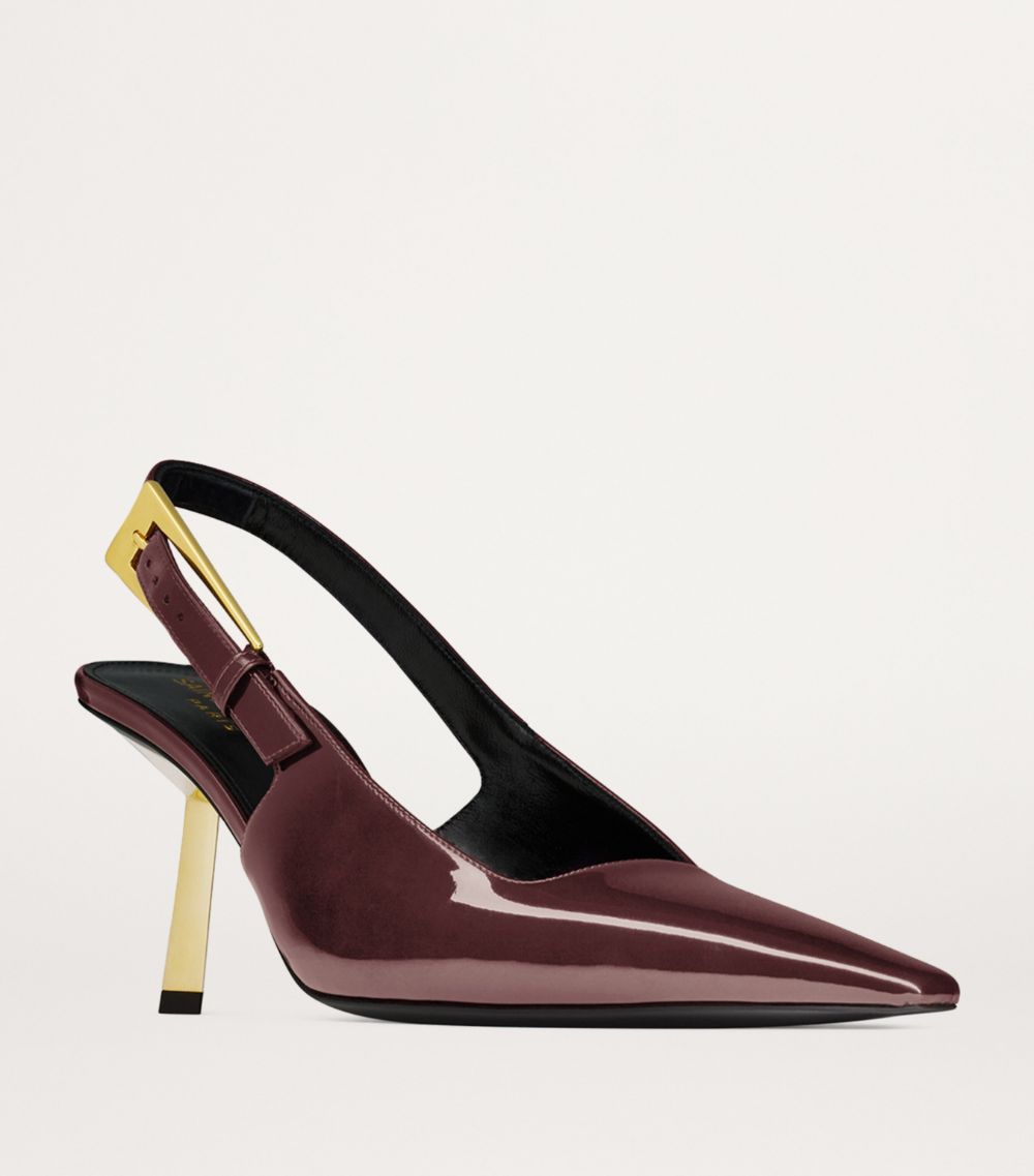 Saint Laurent Saint Laurent Patent Leather Lee Slingback Pumps 75