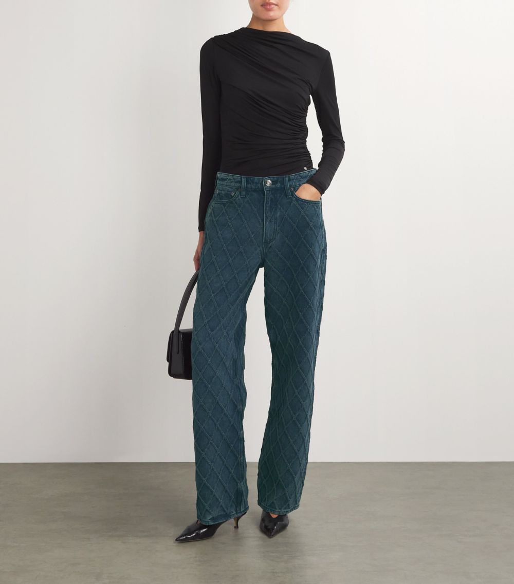 Rag & Bone Rag & Bone Quilted The Logan Wide-Leg Jeans