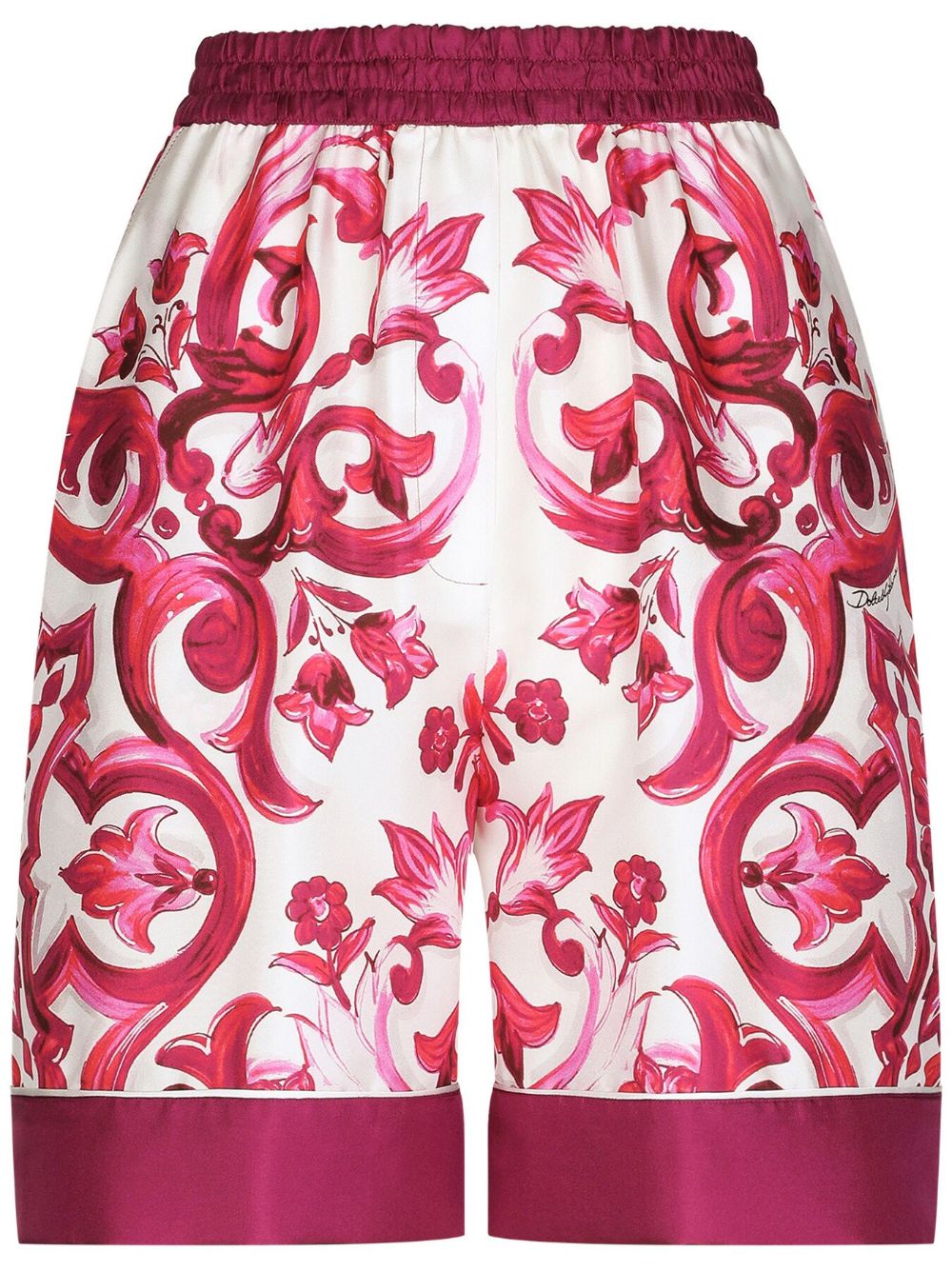 Dolce & Gabbana DOLCE & GABBANA- Majolica Print Silk Shorts