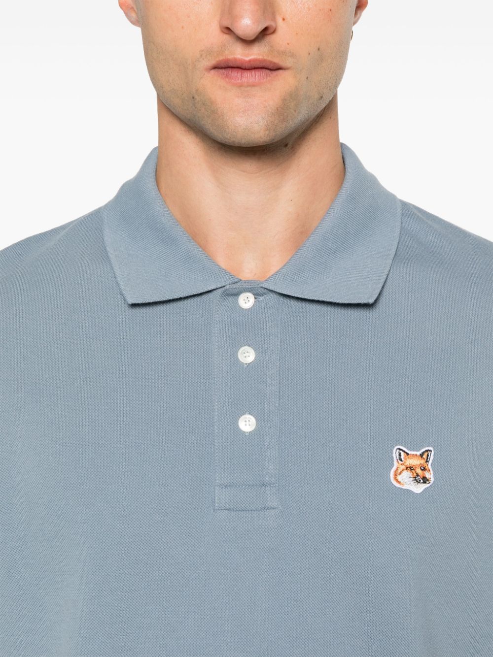  MAISON KITSUNE'- Fox Head Cotton Polo Shirt