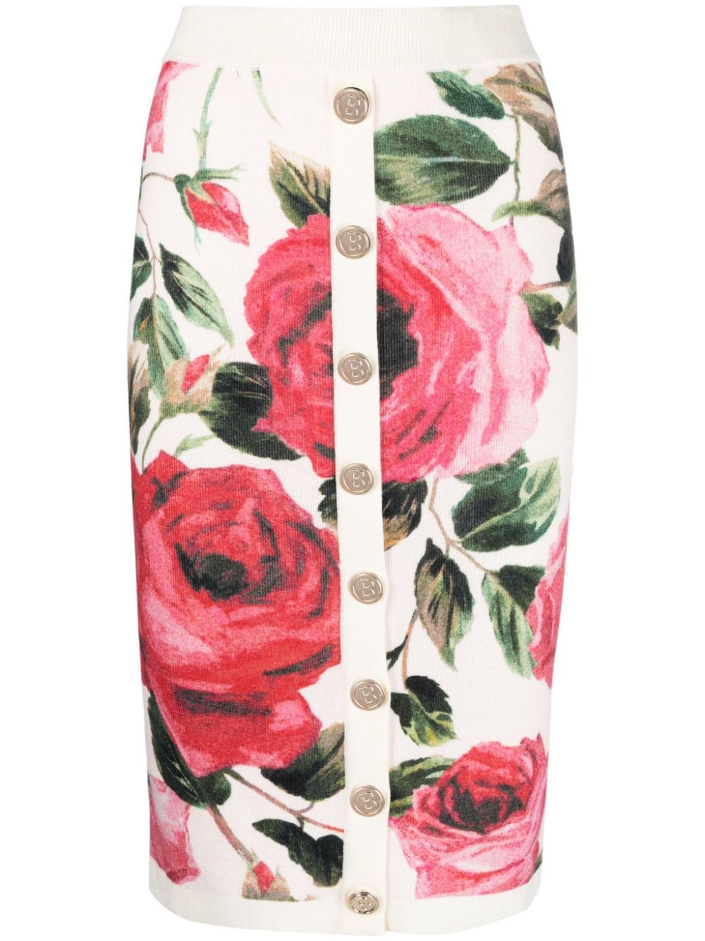 Blumarine BLUMARINE- Knitted Skirt With Flower Print