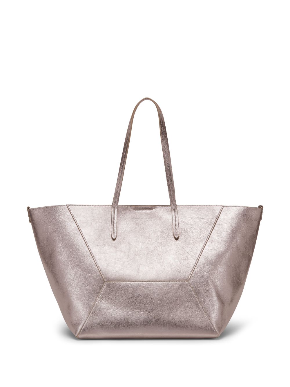 Brunello Cucinelli BRUNELLO CUCINELLI- Leather Shopping Tote With Precious Details