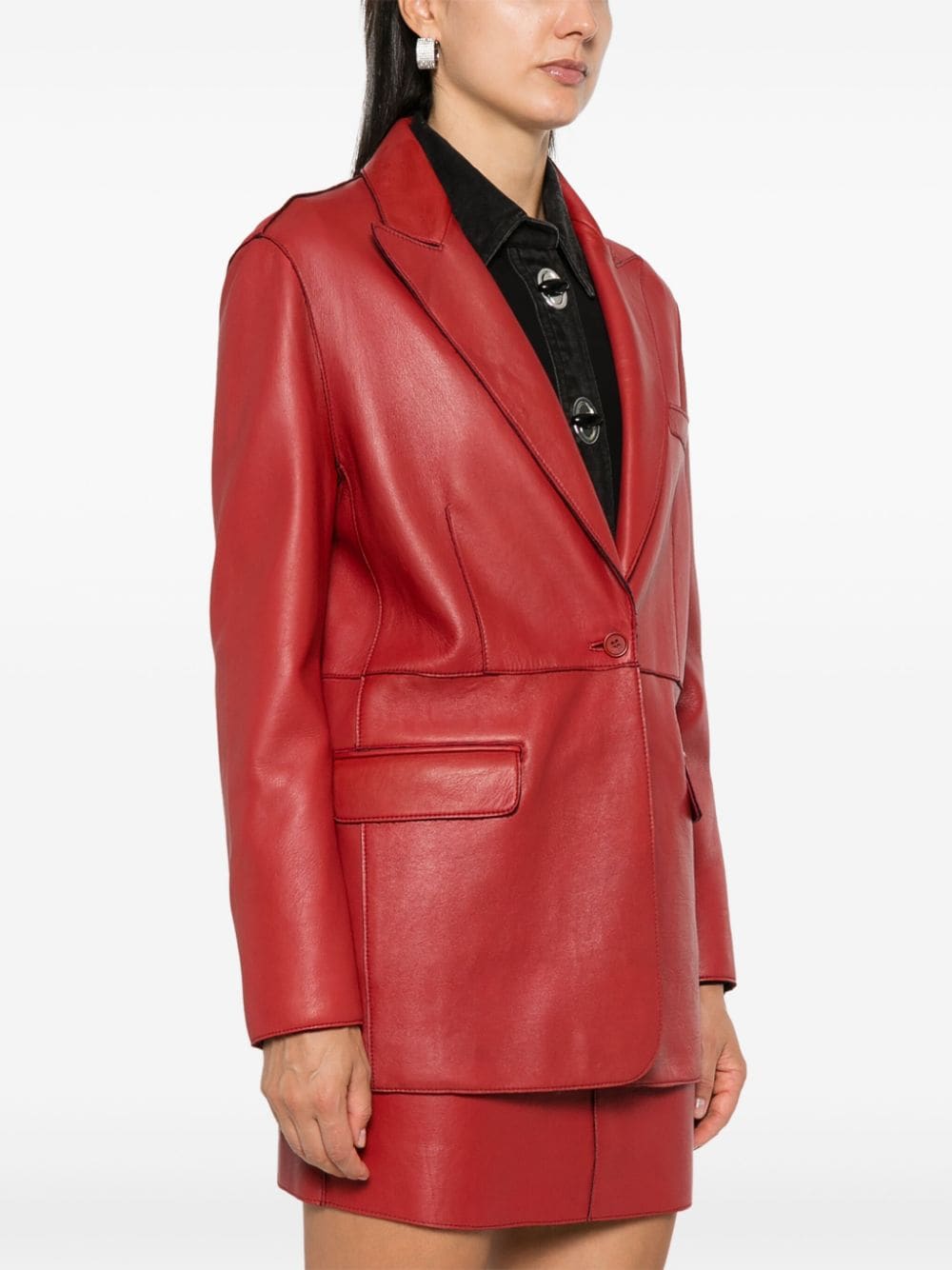 Parosh PAROSH- Leather Blazer Jacket