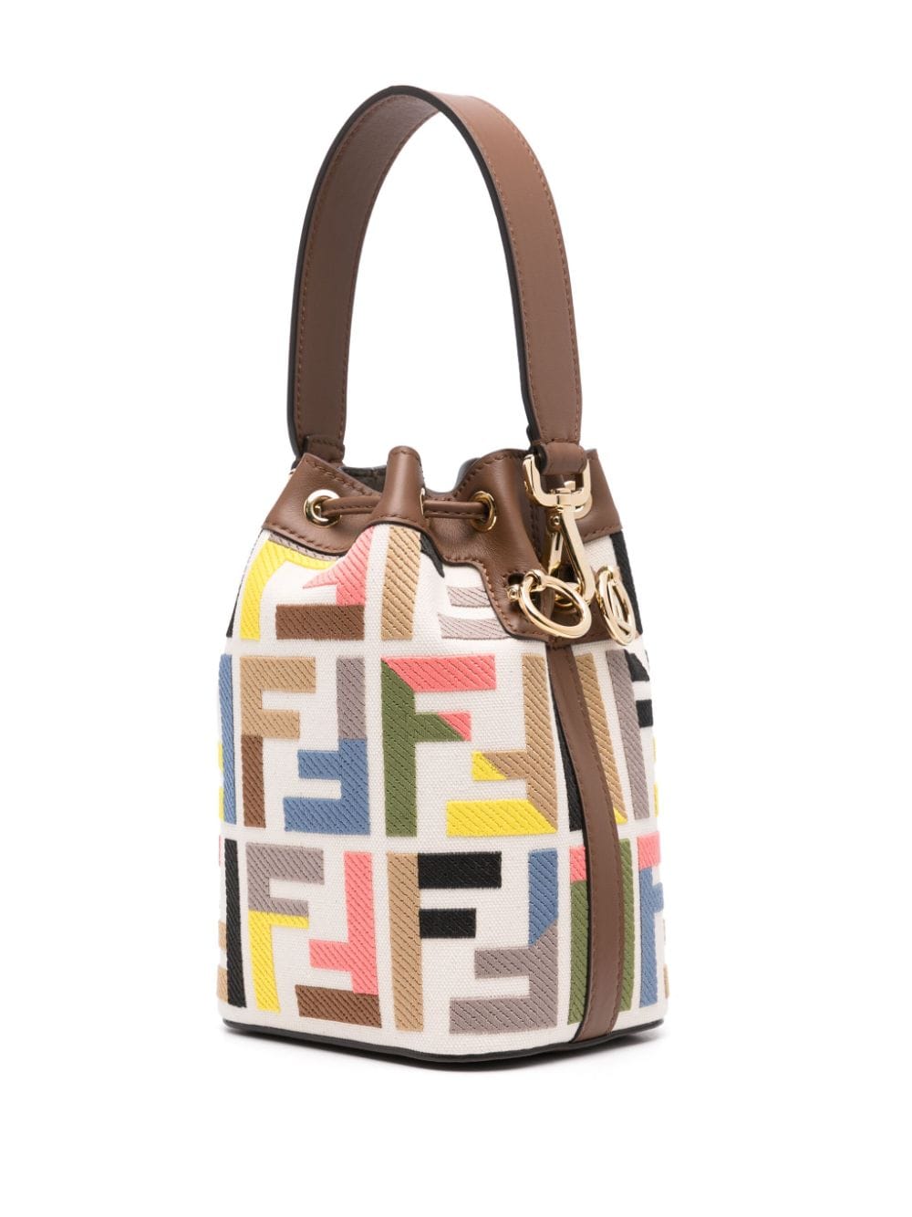 FENDI FENDI- Mon Tresor Mini Canvas Bucket Bag