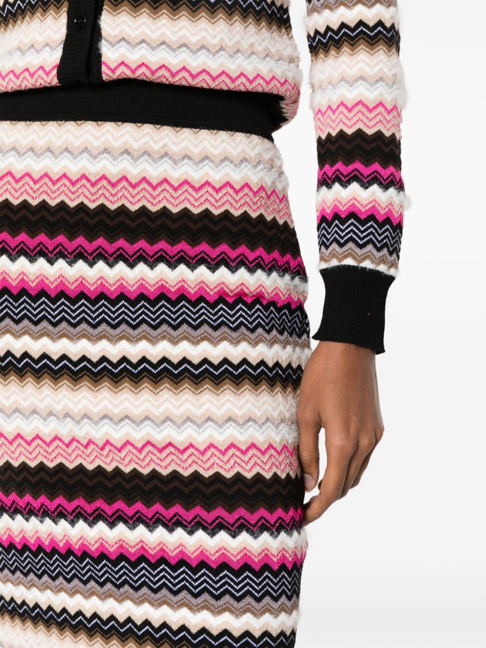 Missoni MISSONI- Zig Zag Pattern Midi Pencil Skirt